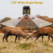 WildKamera 1296P Video & 32MP Foto mit 100ft Nachtsicht Bewegung aktiviert 0,1s Auslösegeschwindigkeit wasserdicht für Home Security, Outdoor Wildlife Scouting | T306 Grün