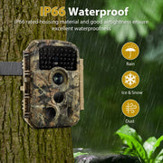 2-tlg. WildKamera 1296P Video & 32MP Foto mit 100ft Nachtsicht Bewegung aktiviert 0,1s Auslösegeschwindigkeit wasserdicht für Home Security, Outdoor Wildlife Scouting | T306 Grün